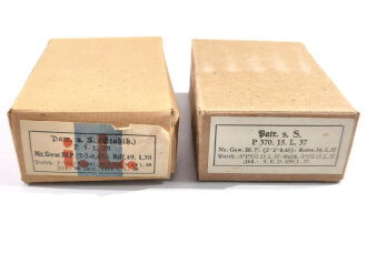 2 Stück Leere Patronenschachteln für je15 Schuss Munition zum K98 der Wehrmacht. OHNE Inhalt - ONLY EMPTY BOXES