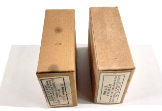 2 Stück Leere Patronenschachteln für je 15 Schuss Munition zum K98 der Wehrmacht. OHNE Inhalt - ONLY EMPTY BOXES