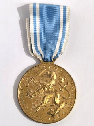 Bayerischer Kriegerbund 1874-1924, Zur Erinnerung an das 50 jährige Bestehen des Bundes. Tragbare Medaille 45mm Durchmesser