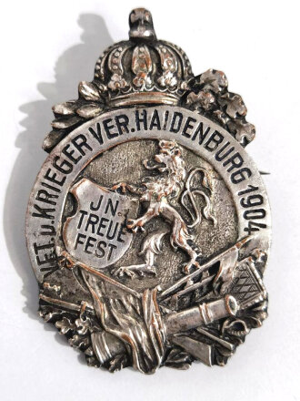 Bayern, Mitgliedsabzeichen " Veteranen- und Krieger Verein Haidenburg 1904 " Gesamthöhe  51mm