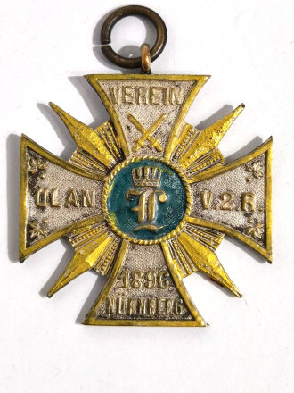 Bayern, Mitgliedsabzeichen "Verein Ulan vom 2.Regiment Nürnberg 1896" Breite 34mm