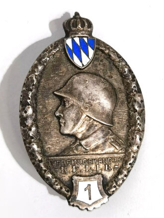 Bayern, Mitgliedsabzeichen " Vereinigung ehemaliger Angehöriger des K.B. Leib Infanterie Regiment 1" Gesamthöhe 49mm