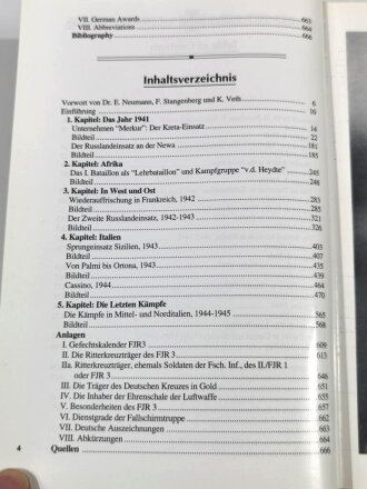 "Fallschirm-Jäger RGT. 3 - Eine Chronik in Bildern" Band 2: Die Kriegseinsätze 1941-1945, 672 Seiten, ca. DIN A5, gebraucht, deutsch/englisch