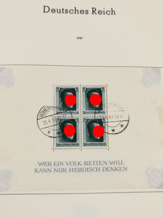 Briefmarken Einsteckalbum "Deutsches Reich 1933 bis 1945" mit diversem Inhalt, inclusive Besatzungszonen