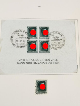 Briefmarken Einsteckalbum "Deutsches Reich 1933 bis 1945" mit diversem Inhalt, inclusive Besatzungszonen