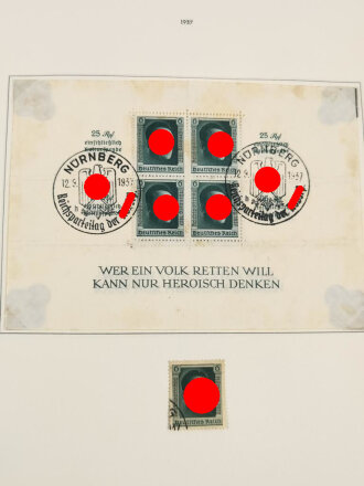 Briefmarken Einsteckalbum "Deutsches Reich 1933 bis 1945" mit diversem Inhalt, inclusive Besatzungszonen