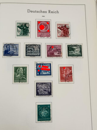 Briefmarken Einsteckalbum "Deutsches Reich 1933 bis 1945" mit diversem Inhalt, inclusive Besatzungszonen