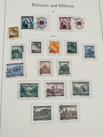 Briefmarken Einsteckalbum "Deutsches Reich 1933 bis 1945" mit diversem Inhalt, inclusive Besatzungszonen