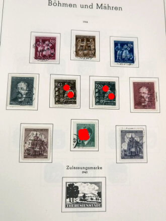 Briefmarken Einsteckalbum "Deutsches Reich 1933 bis 1945" mit diversem Inhalt, inclusive Besatzungszonen