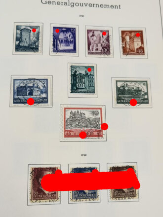 Briefmarken Einsteckalbum "Deutsches Reich 1933 bis 1945" mit diversem Inhalt, inclusive Besatzungszonen