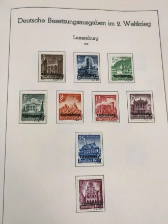 Briefmarken Einsteckalbum "Deutsches Reich 1933 bis 1945" mit diversem Inhalt, inclusive Besatzungszonen