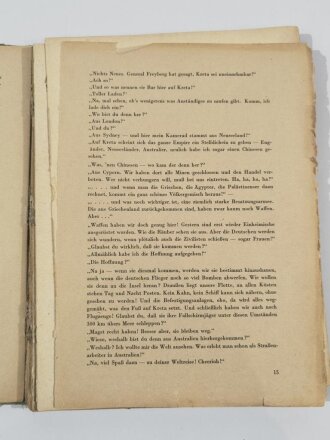 "Kreta- Sieg der Kühnsten" vom Heldenkampf der Fallschirmjäger. Bildband von 1942. Bindung gelöst, Einband stärker berieben