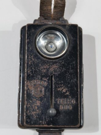 Taschenlampe Wehrmacht "Telko Duo" Originallack, Funktion nicht geprüft