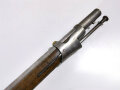 Frankreich, Steinschloßgewehr Modell Royale "St.Etienne ", Gesamtlänge 136,5 cm Kaliber  17,5 mm, Lauf mit ELG ( Belgien ) markiert, Schloßmarkierung gerade noch lesbar, Abzugsbügel eckig, alle Beschläge gestempelt, wohl für deutschen Kleinstaat.