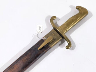 Preussen, Faschinenmesser  Modell 1864, Kammerstück mitTruppenstempel, nummerngleich,Hersteller S&S,Abnahmestempel auf Mundblech und Klinge