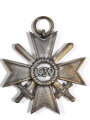 Kriegsverdienstkreuz 2. Klasse 1939 mit Schwertern, Hersteller " 19 " im Bandring für " E.Ferdinand Wiedmann, Frankfurt a. Main "
