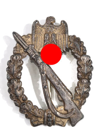 Infanteriesturmabzeichen in Silber, Rückseitig mit Hersteller " JFS " Nadelhaken fehlt