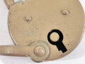 Wehrmacht Vorhängeschloss "Bora 1944", Originallack, Neuwertig mit zwei Schlüsseln, so auch an den Motorradpacktaschen verwandt