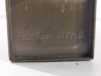 Patronenkasten 41 für MG der Wehrmacht. Eisen, Originallack, Hersteller gnt