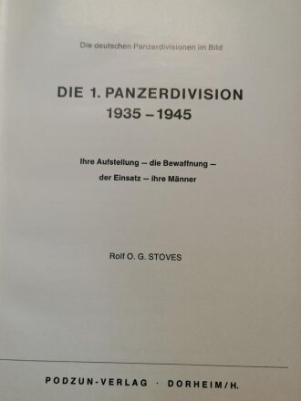 Die 1. Panzer-Division 1935 - 1945, 200 Seiten, 17,7 x 25...