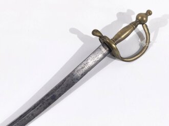 Preussen, Grenadiersäbel Modell 1816 ,  ohne Scheide,Truppenstempel,  Klinge mit FRW markiert, Klingenrücken gestempelt 1831, Griffstück noch nicht aus einem Stück gegossen  wie beim späteren Modell 1816