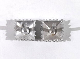 III. Reich, Paar Rangsterne für Schulterklappen, Aluminium, Kantenlänge 15 mm