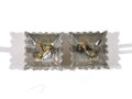 III. Reich,  Paar Rangsterne für Schulterklappen, Aluminium vergoldet, Kantenlänge 11 mm