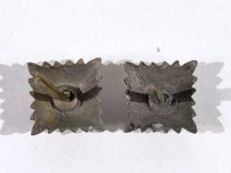 III. Reich, Paar Rangsterne für Schulterklappen, Zink eloxiert, Kantenlänge 11 mm