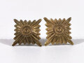 III. Reich, Paar Rangsterne für Schulterklappen, Buntmetall vergoldet, Kantenlänge 16,5 mm