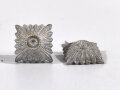III. Reich, Paar Rangsterne für Schulterklappen, Aluminium, Kantenlänge 14 mm