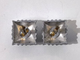 III. Reich- Paar Rangsterne für Schulterklappen, Aluminium, Kantenlänge 12,5 mm