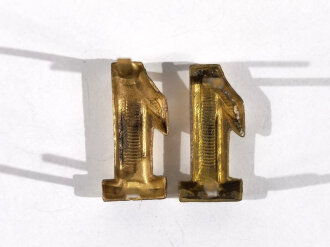 Paar Auflagen für Schulterklappen der Wehrmacht "1" in Gold, Höhe 18 mm