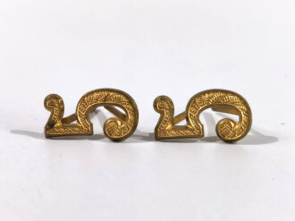 Paar Auflagen für Schulterklappen der Reichswehr "5" in Gold, Höhe 18 mm