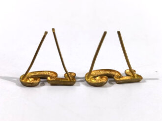 Paar Auflagen für Schulterklappen der Reichswehr "5" in Gold, Höhe 18 mm