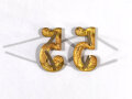 Paar Auflagen für Schulterklappen der Reichswehr "5" in Gold, Höhe 18 mm