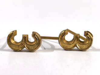 Paar Auflagen für Schulterklappen der Wehrmacht "3" in Gold, Höhe 18 mm