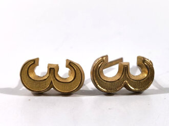 Paar Auflagen für Schulterklappen der Wehrmacht "3" in Gold, Höhe 18 mm