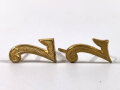 Paar Auflagen für Schulterklappen der Reichswehr oder frühen Wehrmacht "7" in Gold, Höhe 18 mm