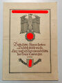 NSDAP Beileidskarte zum Aufklappen. DIN A5, eigenhändige Unterschrift Ortsgruppenleiter