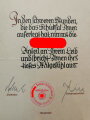 NSDAP Beileidskarte zum Aufklappen. DIN A5, eigenhändige Unterschrift Ortsgruppenleiter