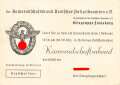 Kameradschaftsbund Deutscher Polizeibeamten, Einladung zum Kameradschaftsabend 1936, Ansichtskartenformat