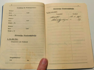 Soldatenbund e.V. , Mitglieds Paß eines Angehörigen aus Schwerin, geklebt 1937 und 38