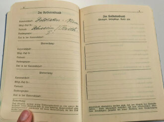 Soldatenbund e.V. , Mitglieds Paß eines Angehörigen aus Schwerin, geklebt 1937 und 38