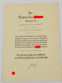 Luftwaffe, großformatige Beförderungsurkunde zum Leutnant datiert 1942, mittig gefaltet
