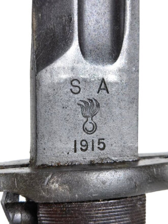 U.S. 2.Weltkrieg, Seitengewehr für M1 Garant, Hersteller "SA" für Springfield Armory. Datiert 1915, Kammermäßig gekürzt 1943.