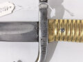 Bayern, Seitengewehr Werder Modell 1869 ,erleichtert mit breiter originaler  Scheide des nicht erleichterten Modells . Nicht nummerngleich,Truppenstempel auf Ortblech , Scheidenleder und Parierstange ,Klinge mit Herstellermarke A C Solingen,