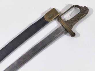 Frankreich, Glaive Sabre d `Artillerie a Cheval Modell 1792, Klingengravur beidseits Sonne und Mond, nur kurze Zeit während der Revolutionszeit  geführt,