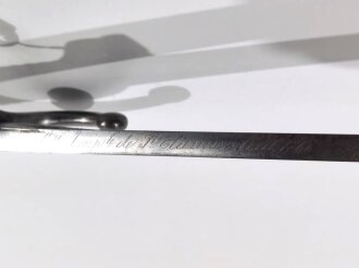 Frankreich/Kaiserreich , Chassepot Seitengewehr Modell St.Etienne von 1868 mit deutsch modifizierter Scheide ( Tragehaken ) und deutschem Truppenstempel, nicht nummerngleich