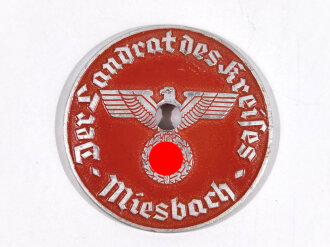 Siegelmarke für Kraftfahrzeug Nummernschild 2.Weltkrieg " Der Landrat des Kreises Miesbach"