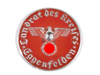 Siegelmarke für Kraftfahrzeug Nummernschild 2.Weltkrieg " Landrat des Kreises Eggenfelden"